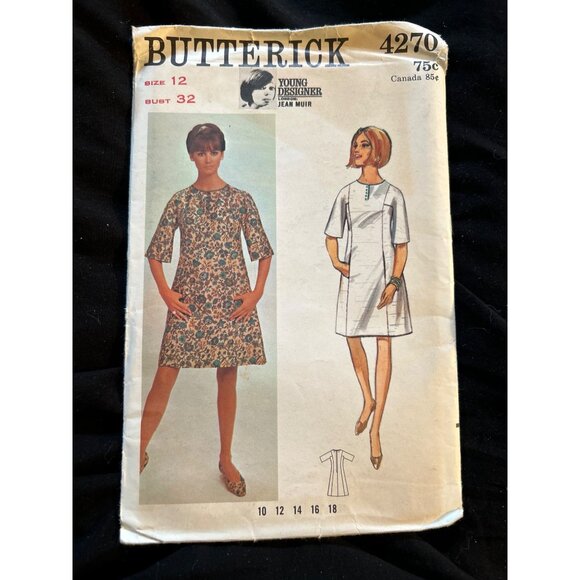 Butterick 4270 Jean Muir Designer Sewing Pattern Size 12 Bust 32 Semi-Fitted A-L - Picture 1 of 5